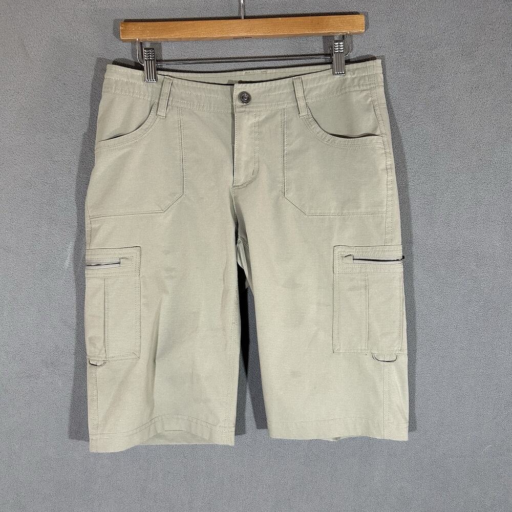Kuhl Women’s Horizn Ripstop Cargo Shorts Beige Outdoor Hiking Bermuda 6304 Sz 8